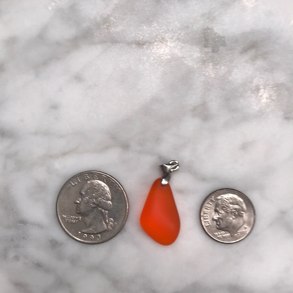 Orange sea glass pendant